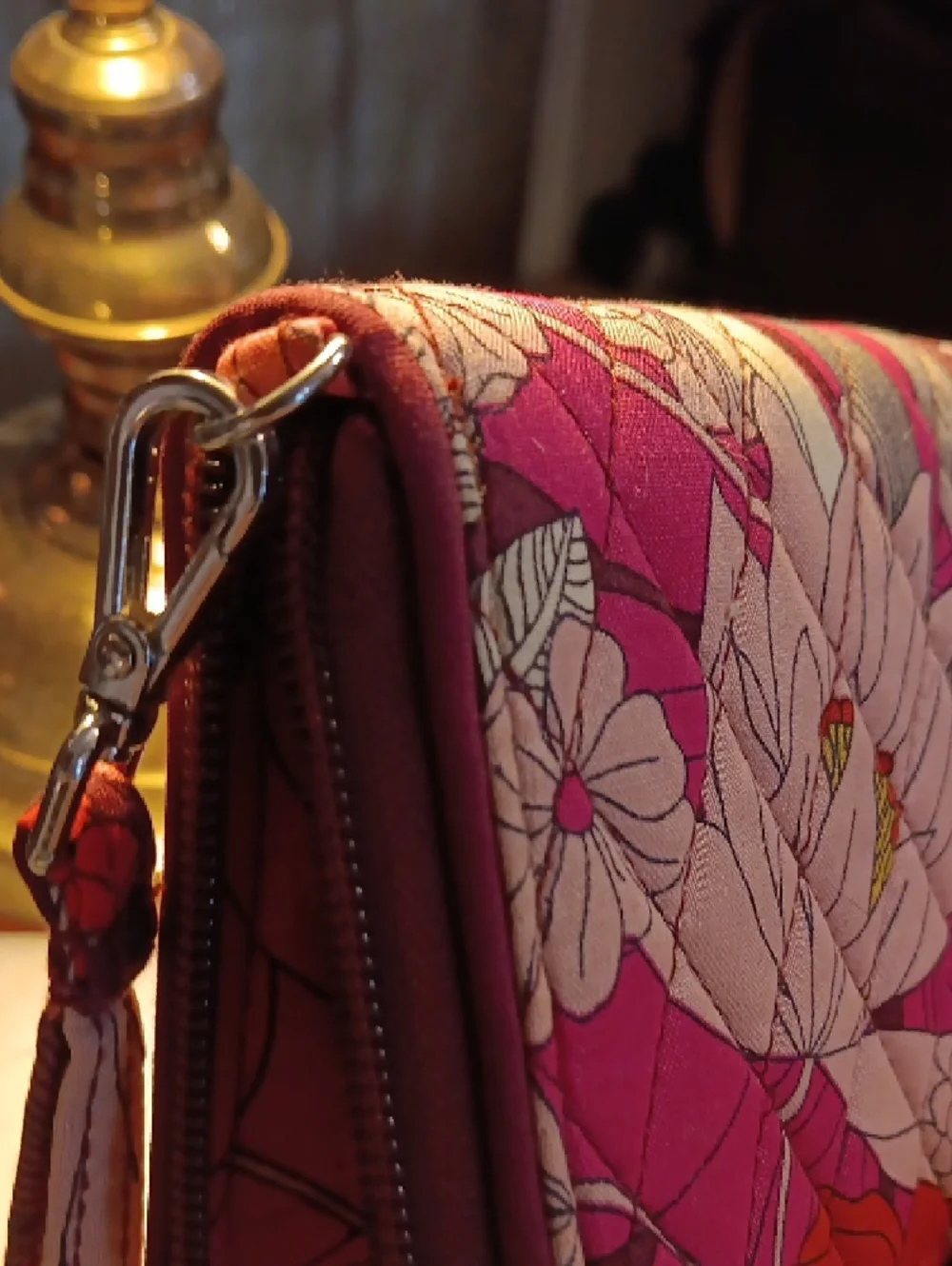 Vera Bradley Grab & Go RFID Wristlet in the retired Bohemian Blooms pattern. - Picture 7 of 14